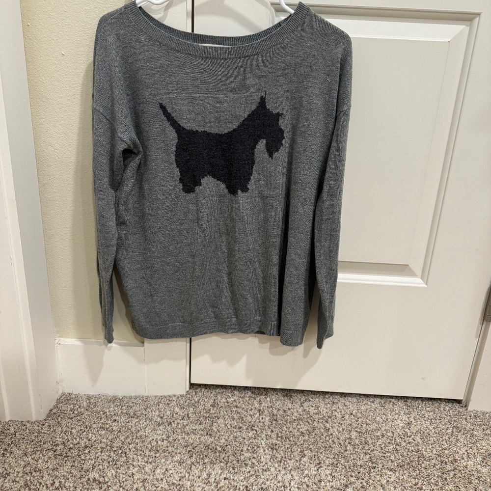 Loft Long Sleeve, Dog Print, Gray, Small